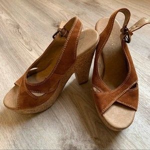 Xhilaration Cork Wedge Sandals, Size 9